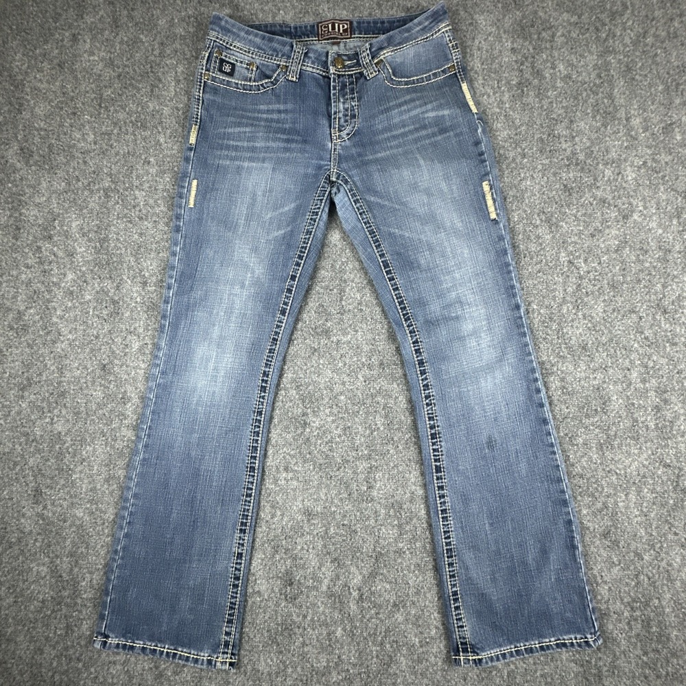Cowgirl Up Women's Jeans Size 8 W30 x 34 Long Bootcut Blue Denim Western